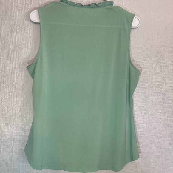 New York & Company Eye Catcher Mint Sleeveless Top Sheer and Lace Detail - Picture 4 of 7